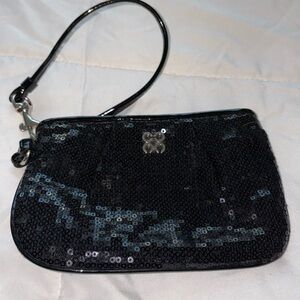 Coach black glitter wristlet, vintage 2000’s